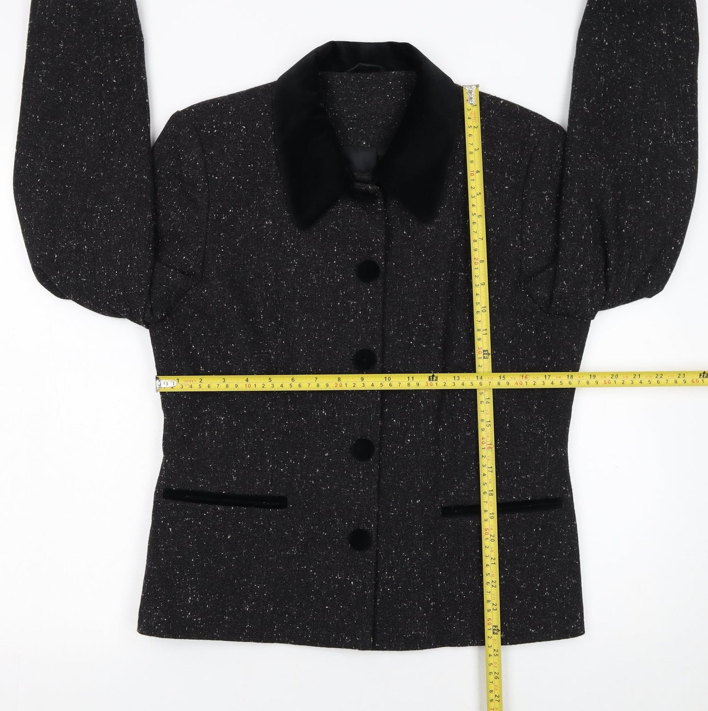 Berkertex Women's Grey Wool Blend Button Jacket Size 14 Classic Style