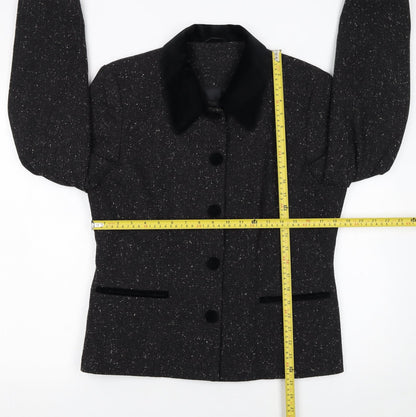 Berkertex Women's Grey Wool Blend Button Jacket Size 14 Classic Style