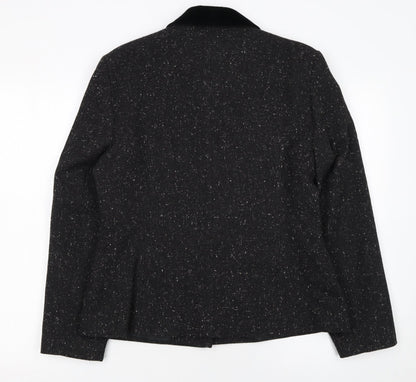 Berkertex Women's Grey Wool Blend Button Jacket Size 14 Classic Style