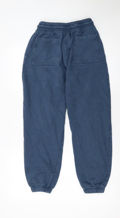 Firetrap Men's Blue Cotton Joggers Size S Elastic Waist Casual Tapered Fit