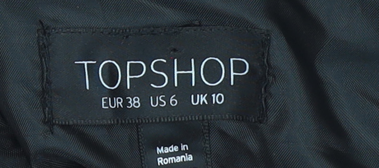 Womens UK Size 10 Topshop Black Cropped Blouse