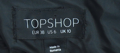 Womens UK Size 10 Topshop Black Cropped Blouse