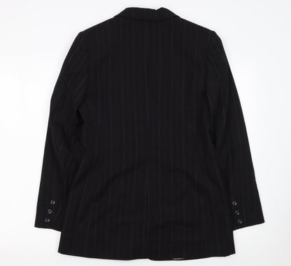 Autonomy Collection Women's Black Pinstripe Wool Blend Blazer Size 10