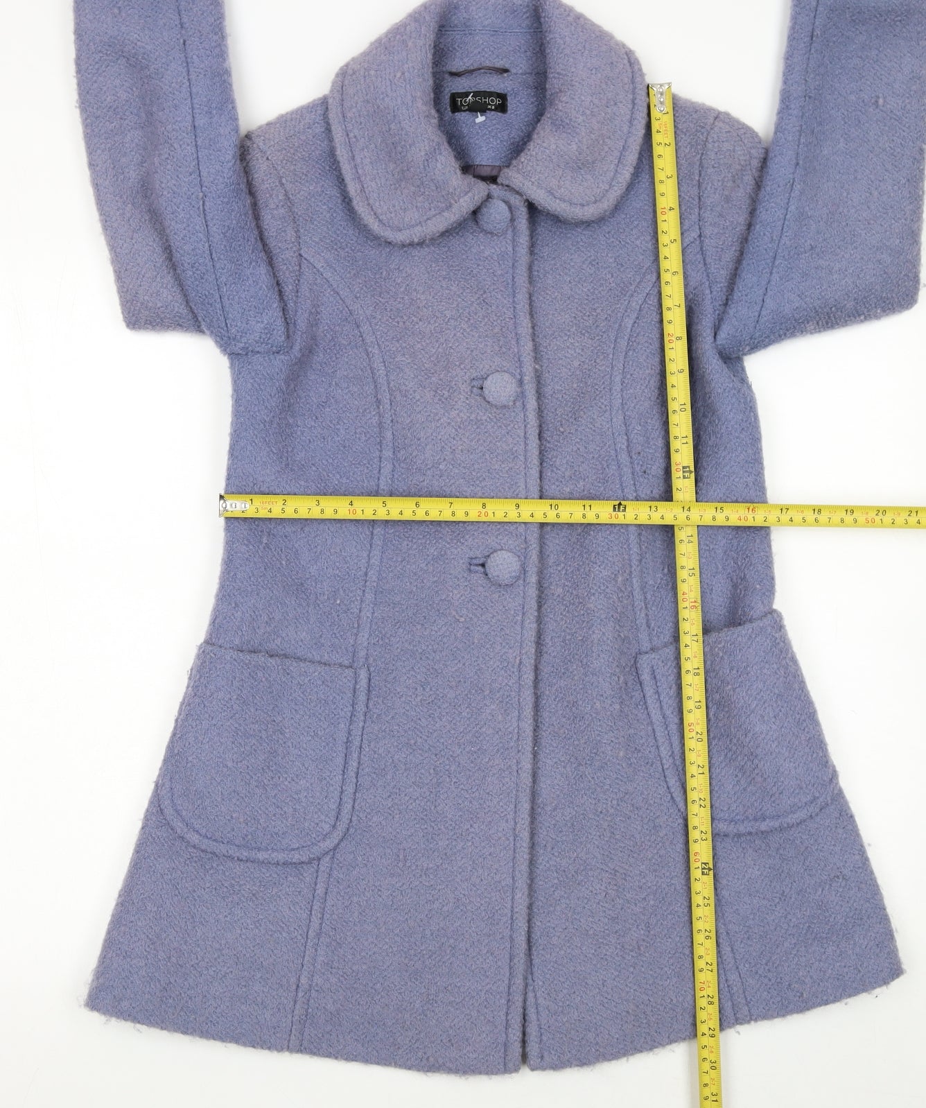 Womens UK Size 8 Topshop Purple Overcoat