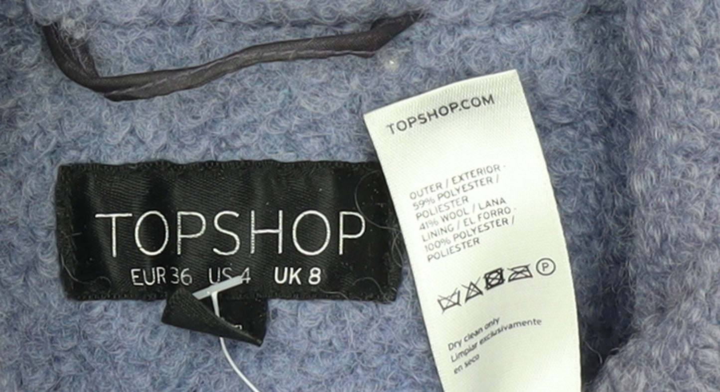 Womens UK Size 8 Topshop Purple Overcoat