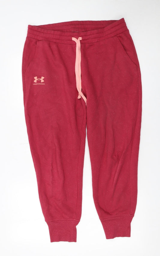 Womens UK Size L Under armour Relaxed Fit Jogger Red Trousers