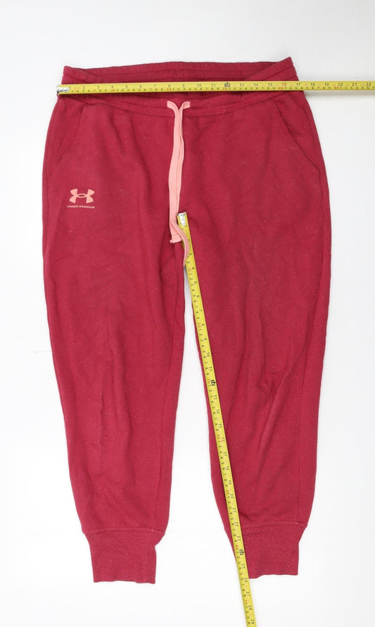 Womens UK Size L Under armour Relaxed Fit Jogger Red Trousers