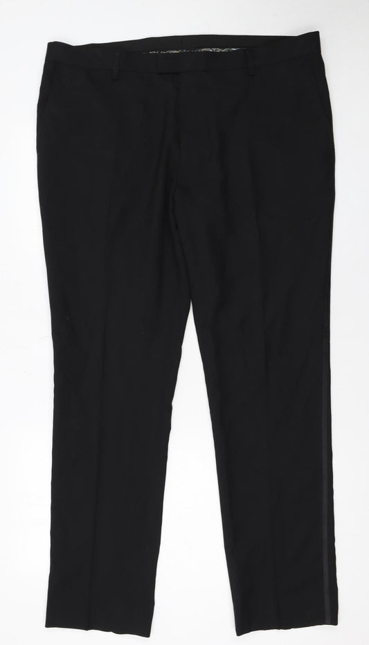 Mens UK Size 38 in NEXT Regular Fit Dress Pants Black Trousers
