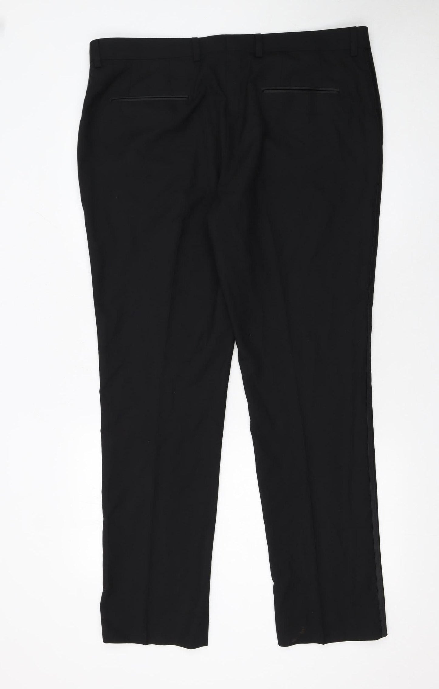 Mens UK Size 38 in NEXT Regular Fit Dress Pants Black Trousers