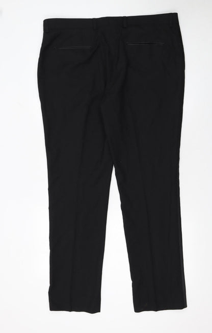 Mens UK Size 38 in NEXT Regular Fit Dress Pants Black Trousers
