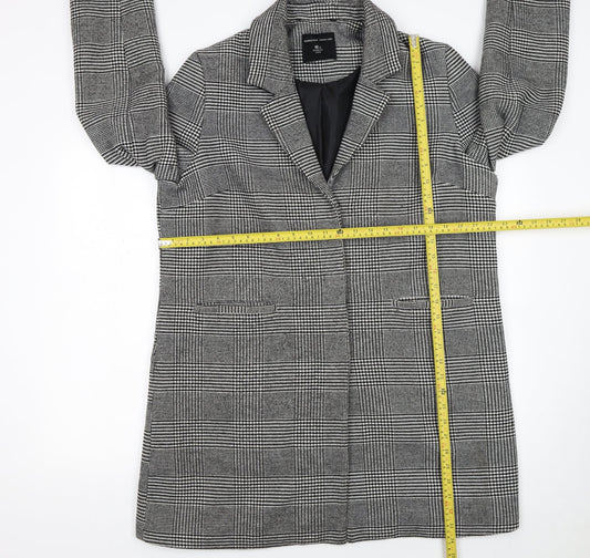 Dorothy Perkins Women's Grey Check Mid-Length Overcoat Size 16