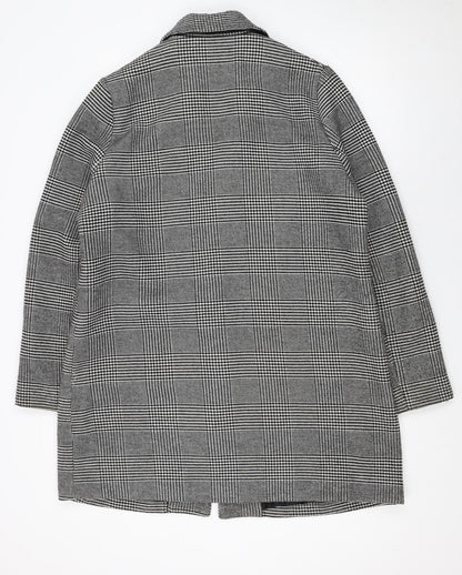 Dorothy Perkins Women's Grey Check Mid-Length Overcoat Size 16