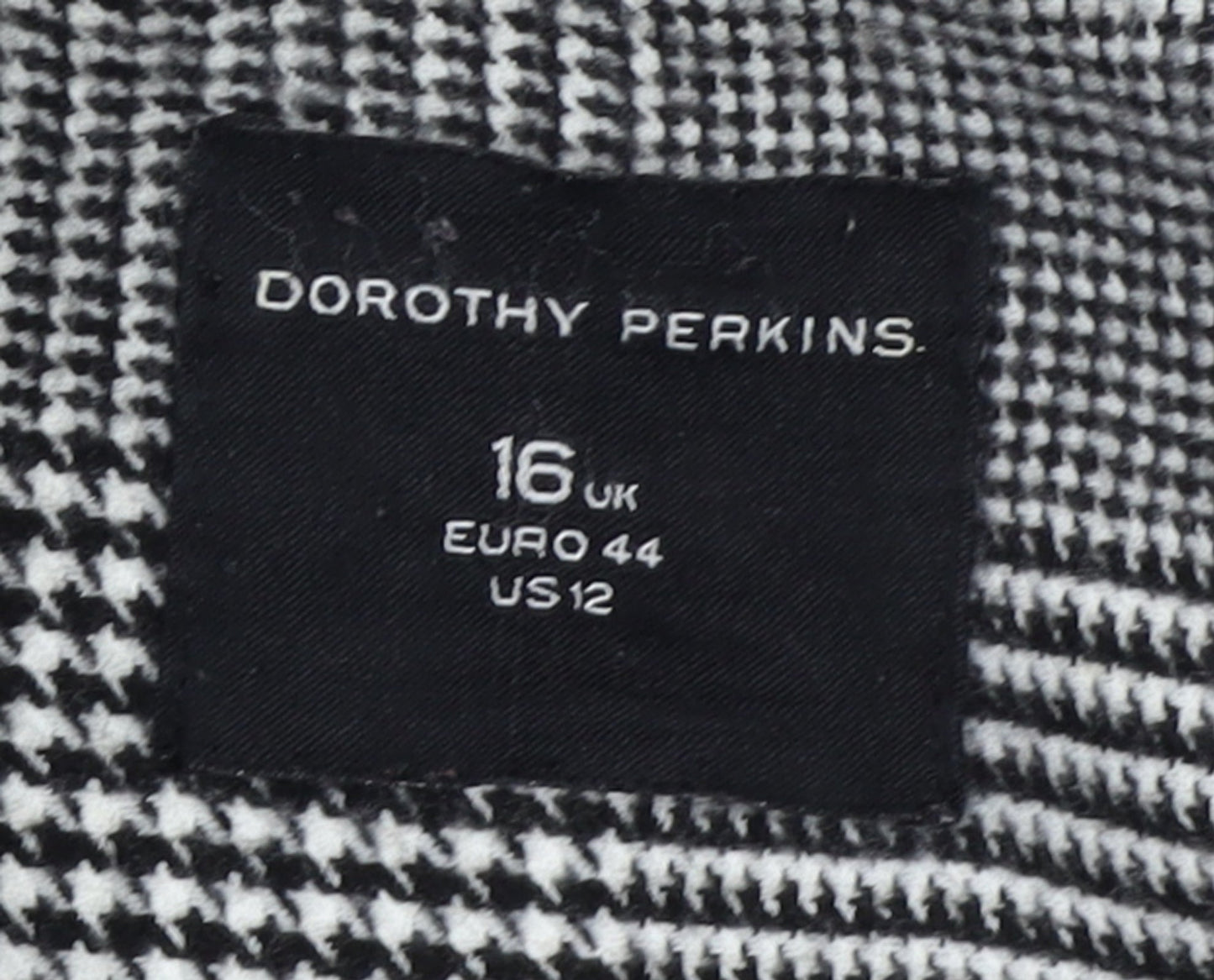 Dorothy Perkins Women's Grey Check Mid-Length Overcoat Size 16