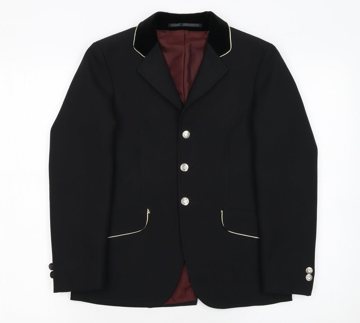 Cavallo Boys Black Polyester Four-Button Equestrian Blazer 11 Years