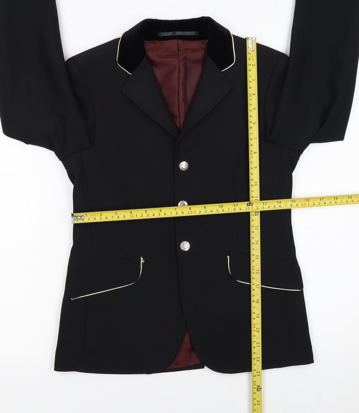 Cavallo Boys Black Polyester Four-Button Equestrian Blazer 11 Years
