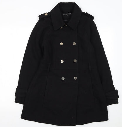 Womens UK Size 12 Warehouse Black Pea Coat