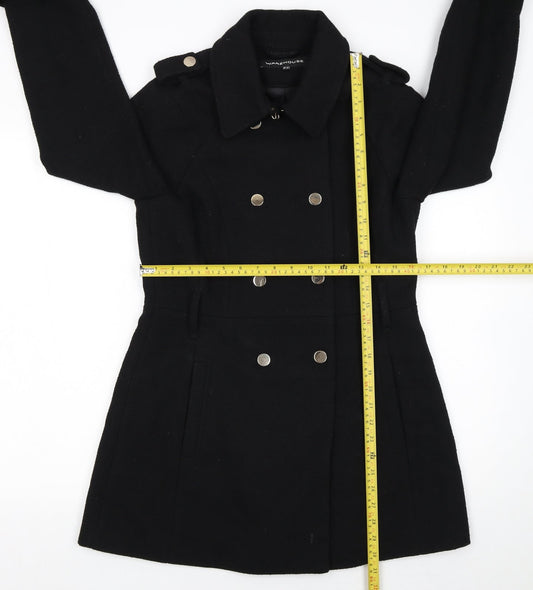 Womens UK Size 12 Warehouse Black Pea Coat