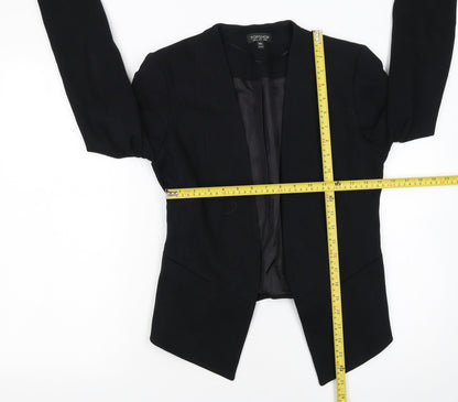 Topshop Women Black UK 8 Tailored Suit Jacket Viscose Blend