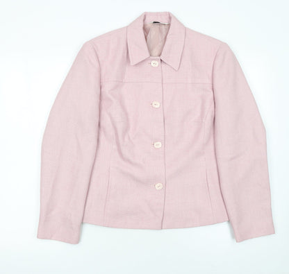 BHS Womens Pink Polyester Blazer Jacket Size 12 Classic Style
