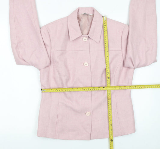 BHS Womens Pink Polyester Blazer Jacket Size 12 Classic Style