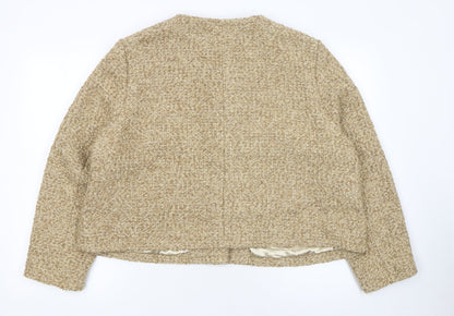 Primark Women Beige Tweed Blazer Jacket XL Classic Lined