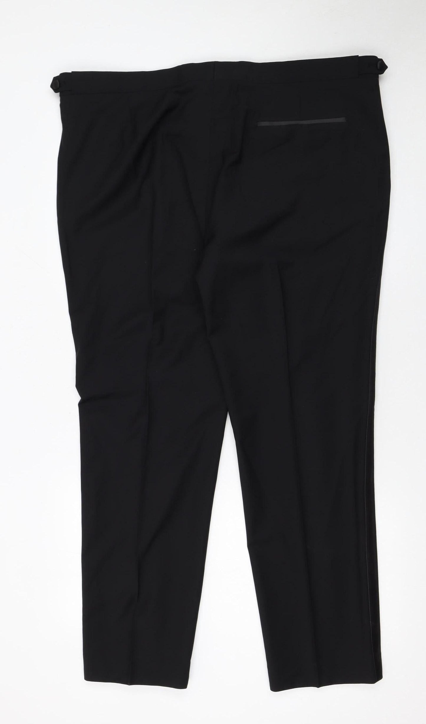 Mens UK Size 42 Marks and Spencer Regular Fit Dress Pants Black Trousers