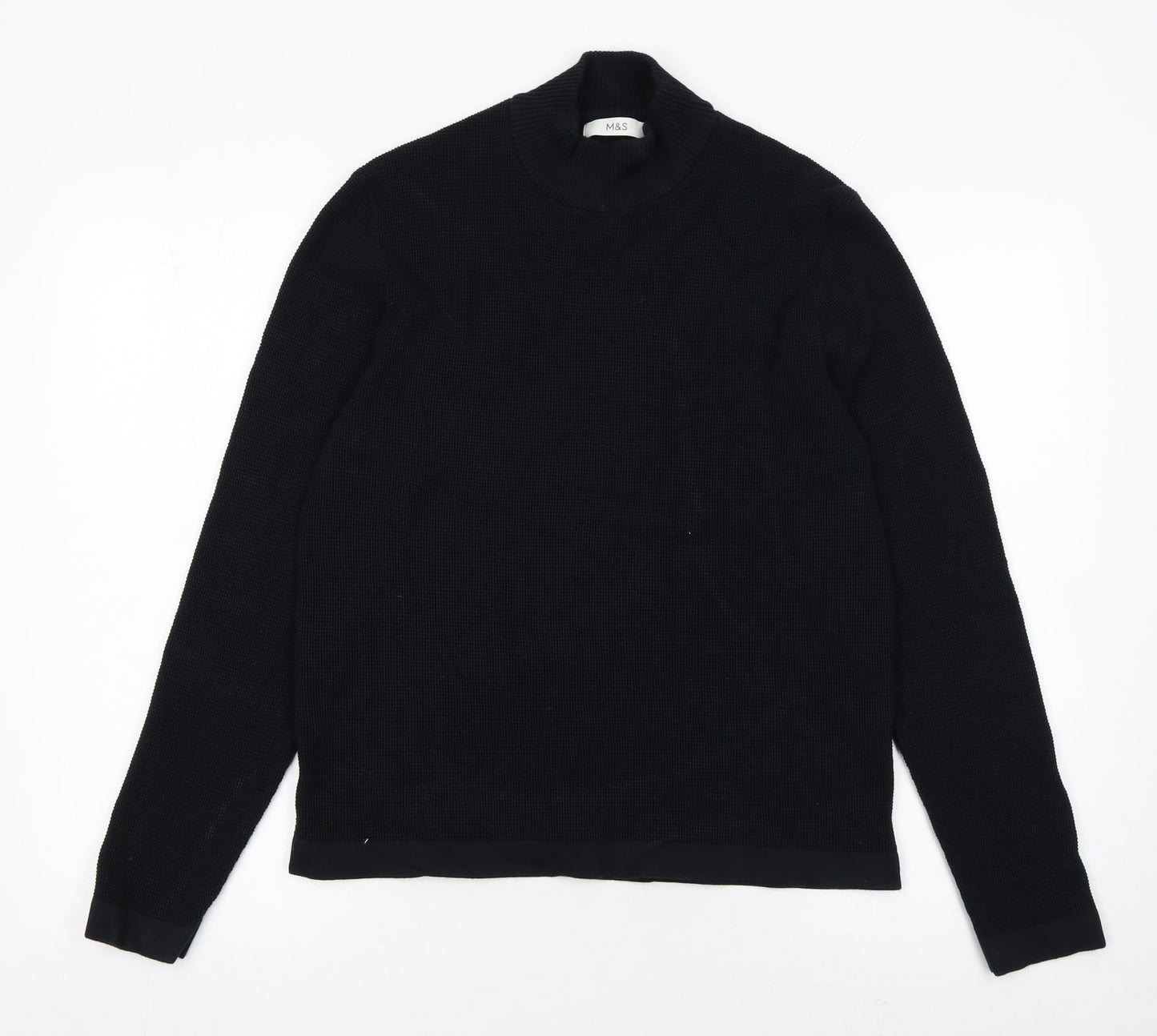 Mens UK Size M Marks and Spencer Black Pullover Jumper