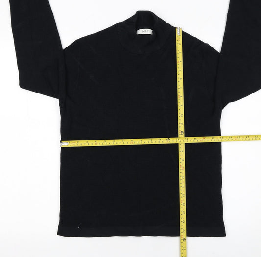 Mens UK Size M Marks and Spencer Black Pullover Jumper