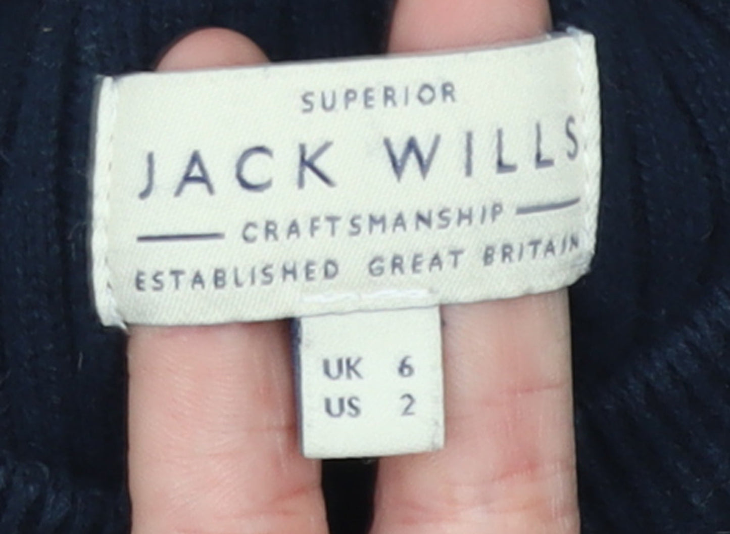 Womens UK Size 6 Jack Wills Blue Pullover Jumper