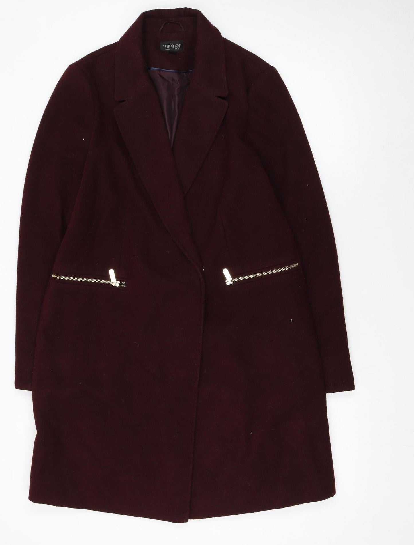Womens UK Size 10 Topshop Brown Overcoat