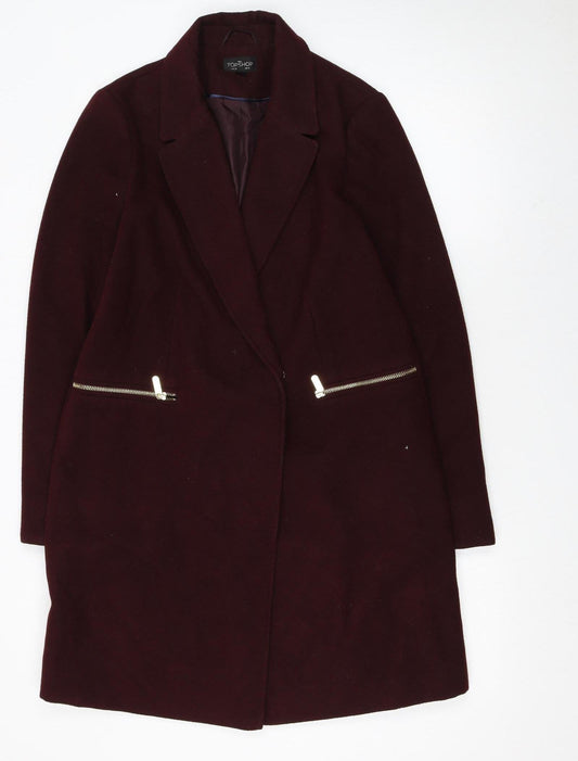 Womens UK Size 10 Topshop Brown Overcoat
