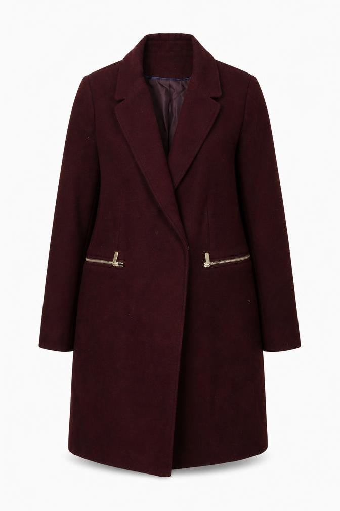 Womens UK Size 10 Topshop Brown Overcoat