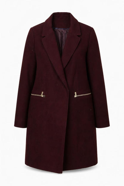 Womens UK Size 10 Topshop Brown Overcoat