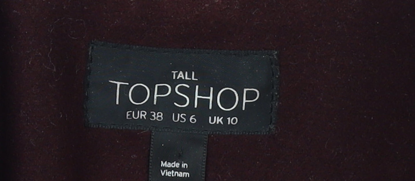Womens UK Size 10 Topshop Brown Overcoat