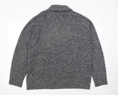 Next Men’s Grey Chunky Knit Collared Pullover Jumper XL