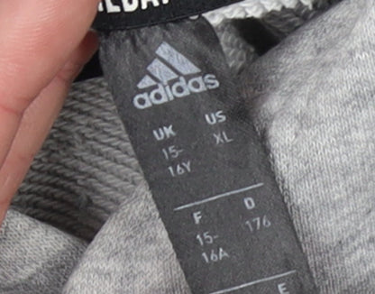 Boys UK Size 15-16 Years adidas Grey Pullover Hoodie