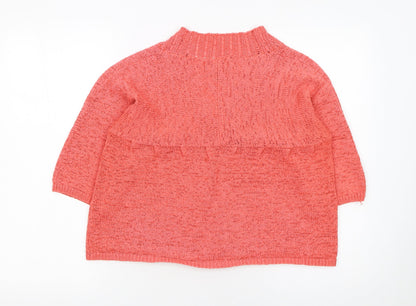 Mercer & Madison Women Coral Knit Cardigan M V-Neck Button Front