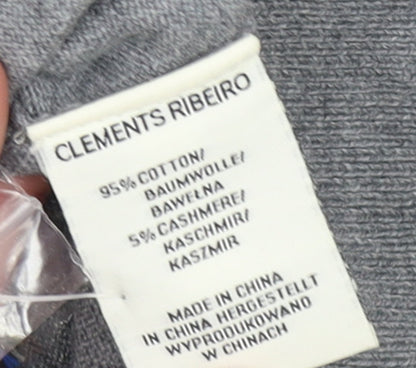 Clements Ribeiro Women Grey Bird Pullover Jumper Size 14 Cotton Cashmere
