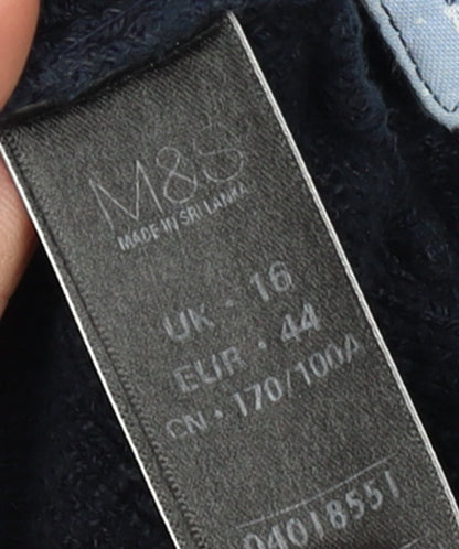 Womens UK Size 16 Marks and Spencer Blue Pullover Jumper