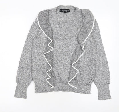 Womens UK Size 8 Topshop Grey Pullover Jumper