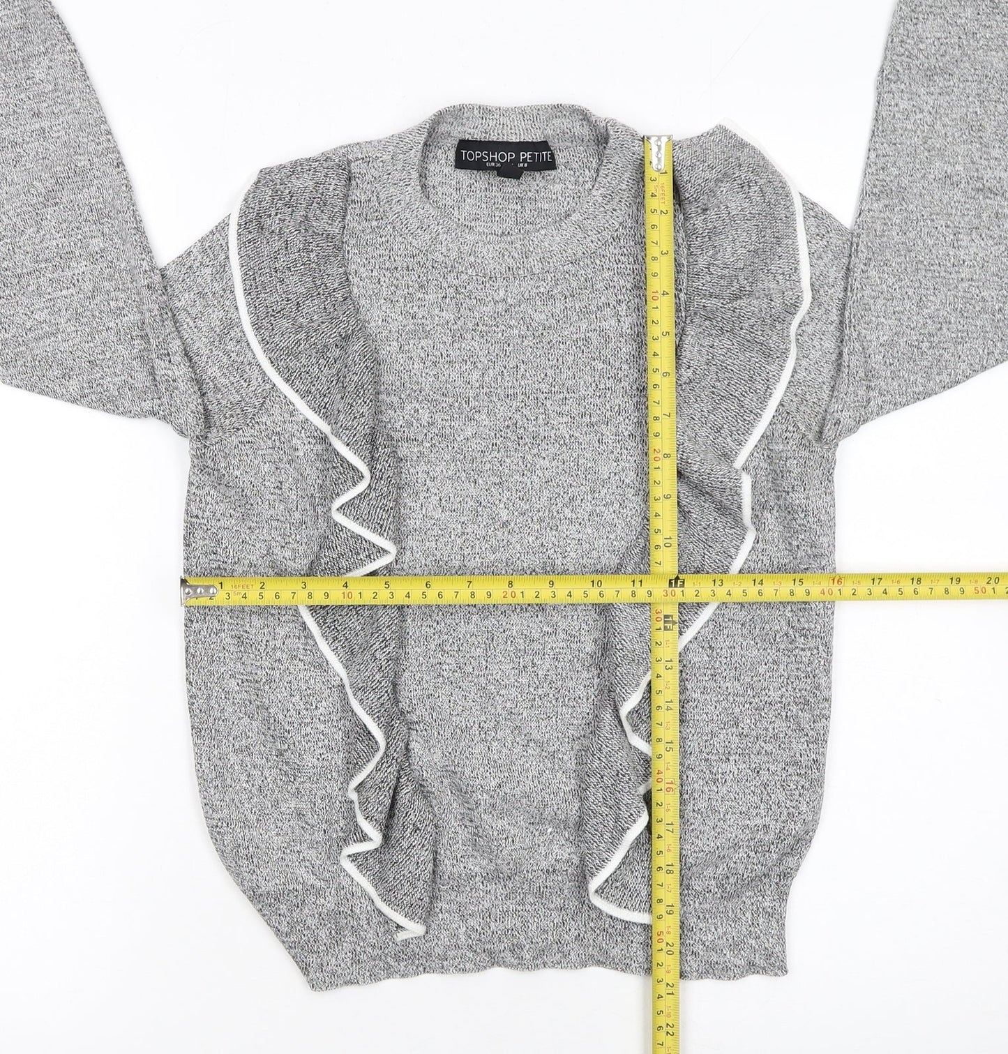 Womens UK Size 8 Topshop Grey Pullover Jumper