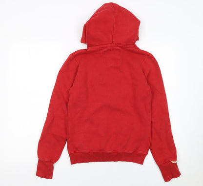 Womens UK Size S Superdry Red Pullover Hoodie