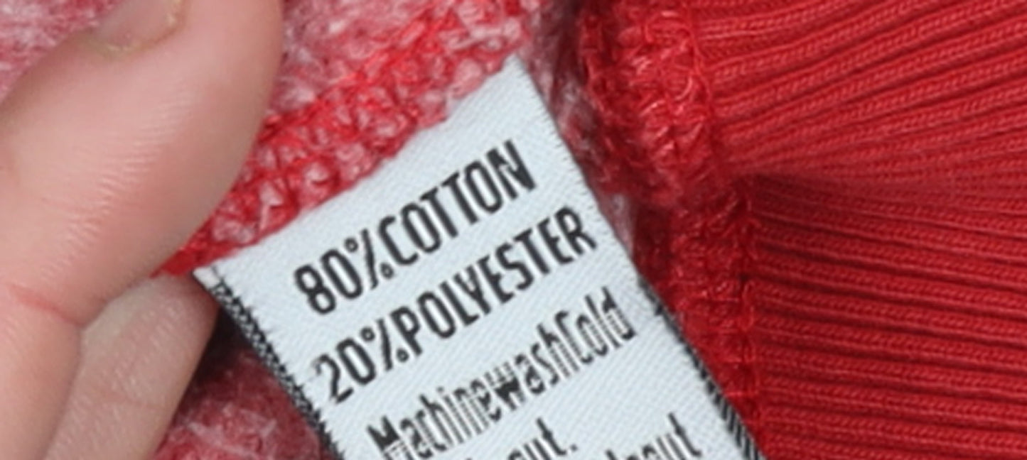 Womens UK Size S Superdry Red Pullover Hoodie