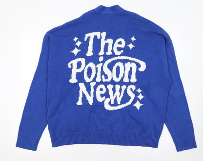 Womens UK Size S Stussy Blue Cardigan Jumper