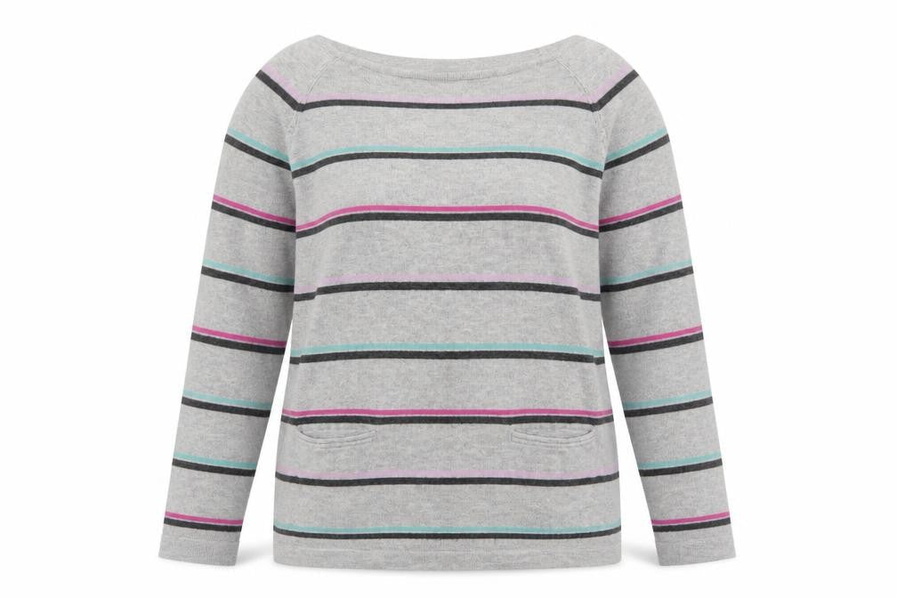 Womens UK Size 10 Laura Ashley Grey Pullover Jumper