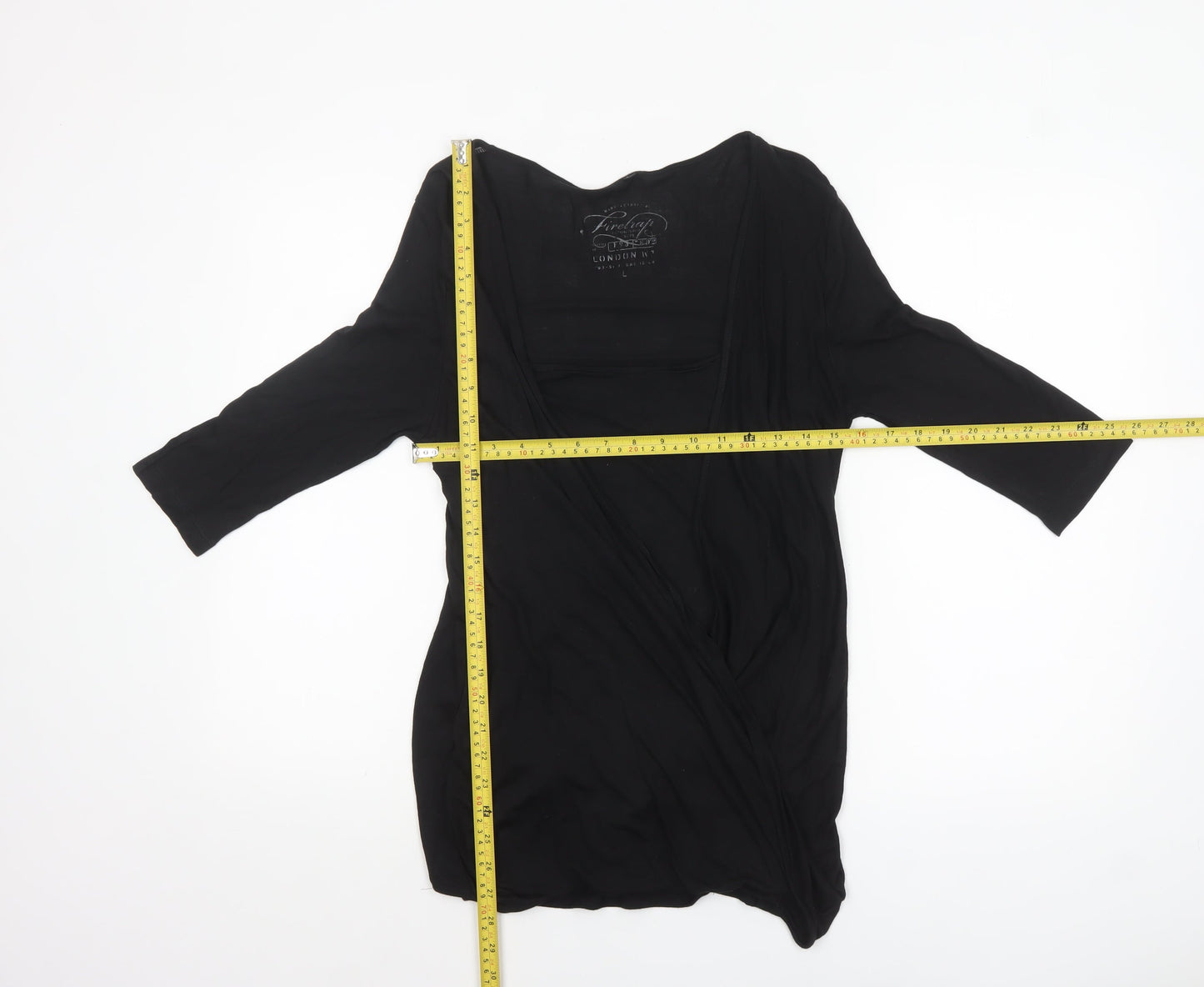 Womens UK Size L Firetrap Black Wrap Blouse