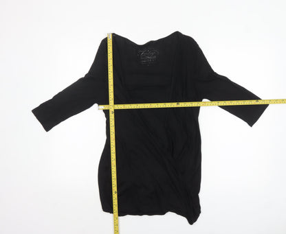 Womens UK Size L Firetrap Black Wrap Blouse