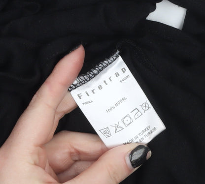 Womens UK Size L Firetrap Black Wrap Blouse