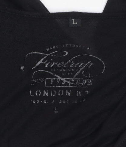 Womens UK Size L Firetrap Black Wrap Blouse