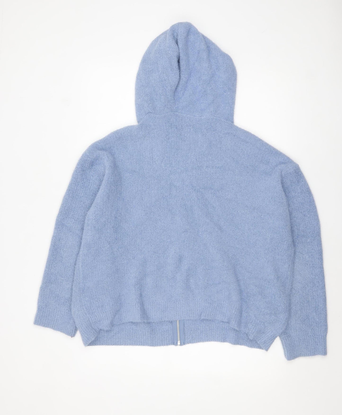 Womens UK Size M/L QED London Blue Full Zip Jumper